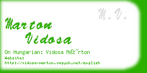 marton vidosa business card